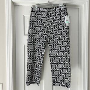 Laundry by Shelli Segal Pants Womens 8 Black Geometric Print Cropped Length